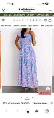 Baltic Born Pink and Blue Floral Maxi Dress